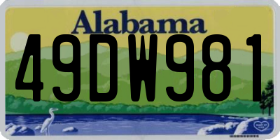 AL license plate 49DW981
