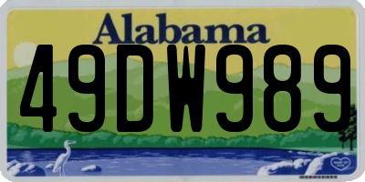 AL license plate 49DW989