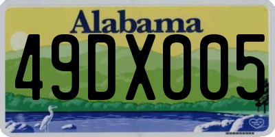 AL license plate 49DX005