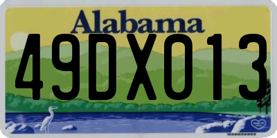 AL license plate 49DX013