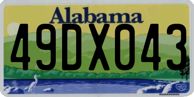 AL license plate 49DX043