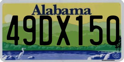 AL license plate 49DX150