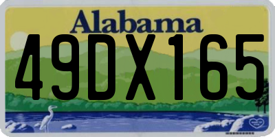 AL license plate 49DX165