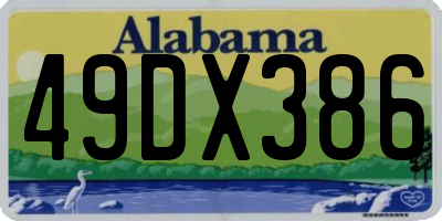 AL license plate 49DX386