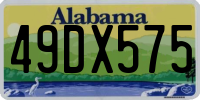 AL license plate 49DX575