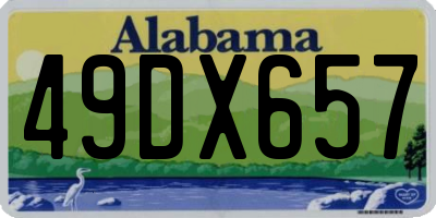 AL license plate 49DX657