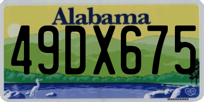 AL license plate 49DX675