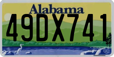 AL license plate 49DX741