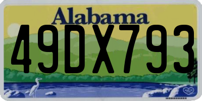 AL license plate 49DX793