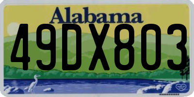 AL license plate 49DX803