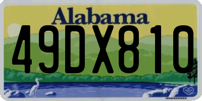 AL license plate 49DX810