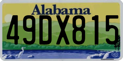 AL license plate 49DX815