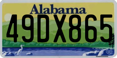 AL license plate 49DX865