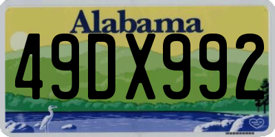 AL license plate 49DX992