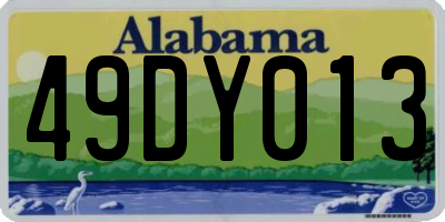 AL license plate 49DY013