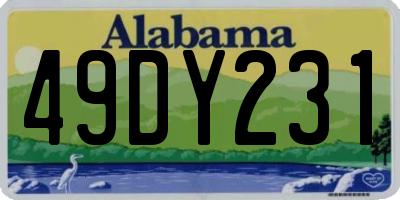 AL license plate 49DY231