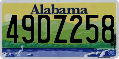 AL license plate 49DZ258