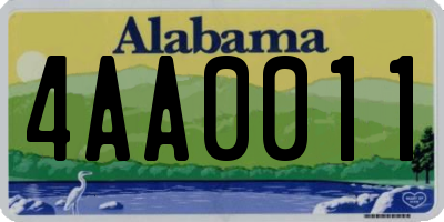 AL license plate 4AA0011
