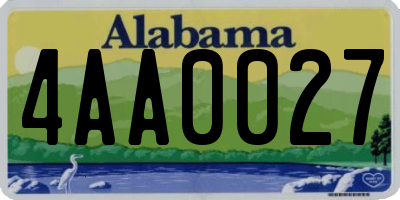 AL license plate 4AA0027