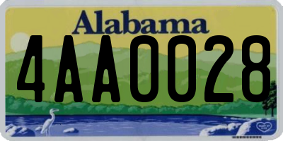 AL license plate 4AA0028