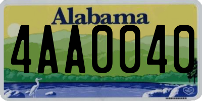 AL license plate 4AA0040