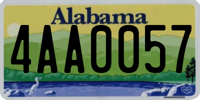 AL license plate 4AA0057
