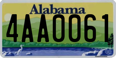 AL license plate 4AA0061