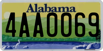 AL license plate 4AA0069