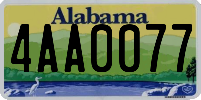 AL license plate 4AA0077