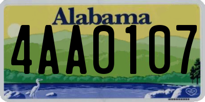 AL license plate 4AA0107