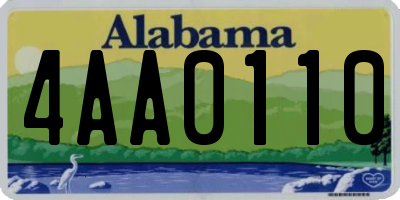 AL license plate 4AA0110
