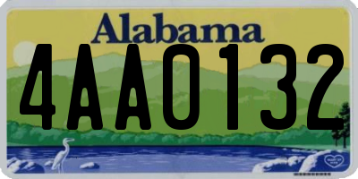 AL license plate 4AA0132