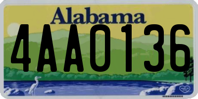 AL license plate 4AA0136