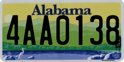 AL license plate 4AA0138