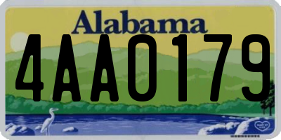 AL license plate 4AA0179