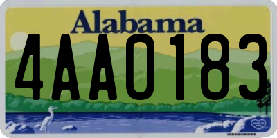 AL license plate 4AA0183