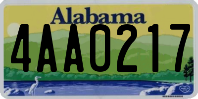 AL license plate 4AA0217
