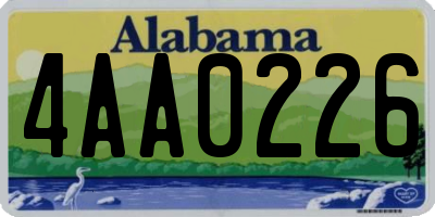 AL license plate 4AA0226