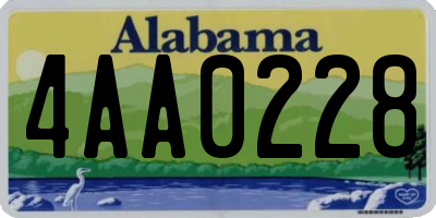 AL license plate 4AA0228