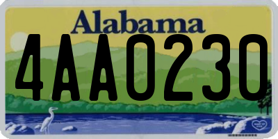 AL license plate 4AA0230