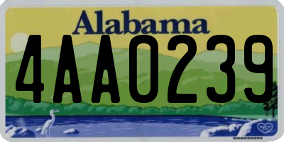 AL license plate 4AA0239