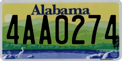 AL license plate 4AA0274