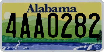 AL license plate 4AA0282