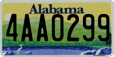 AL license plate 4AA0299