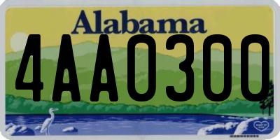 AL license plate 4AA0300