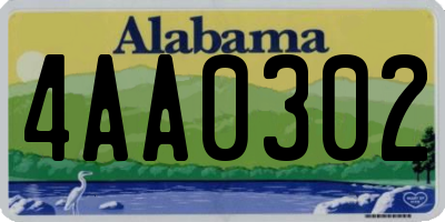 AL license plate 4AA0302