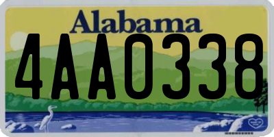 AL license plate 4AA0338