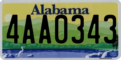 AL license plate 4AA0343