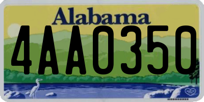 AL license plate 4AA0350