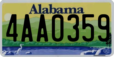 AL license plate 4AA0359
